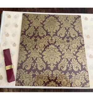 Vintage Victoria Secret Burgundy Gold Damask Gift Wrap Sealed Wrapping Paper 90s